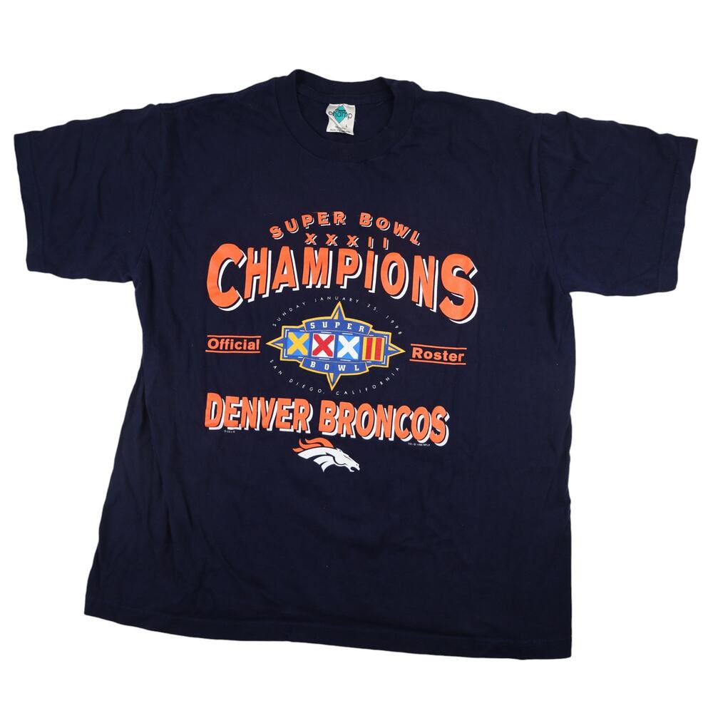 Vintage 90s Denver Broncos Champions Roster Graphic T Shirt